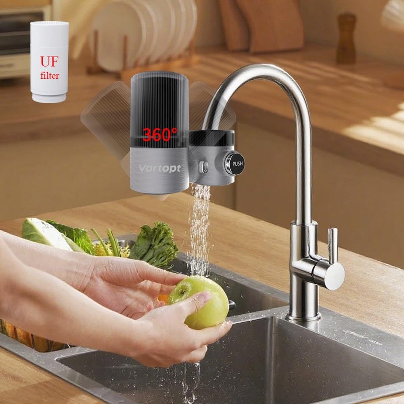 Vortopt Advanced Water Filter for Sink Faucet,360 ° Rotary Ultrafiltration Bathroom Sink Filter,400 Gallons,Reduces 99% Chlorine & Odor.(T6-UF) - Image 1
